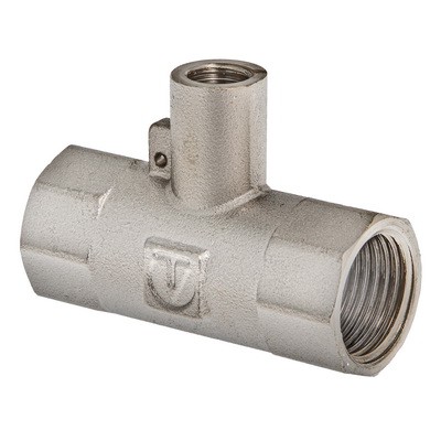 Тройник VALTEC для подключения датчика температуры 1 x M10 x 1 внутренняя, никелированная латунь Тройник VALTEC для подключения датчика температуры 1 x M10 x 1 внутренняя, никелированная латунь