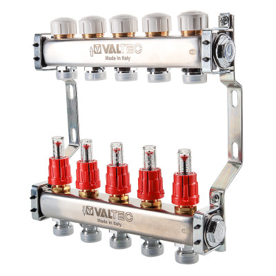 Блок коллекторный VALTEC с расход. 1х8 вых Евроконус 3/4 Блок коллекторный VALTEC с расход. 1х8 вых Евроконус 3/4