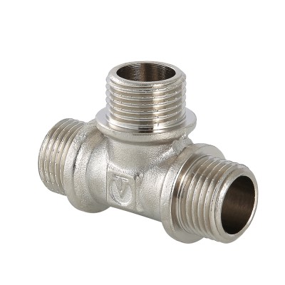 Тройник VALTEC 1/2 наружная резьба, никелированная латунь Тройник VALTEC 1/2 наружная резьба, никелированная латунь