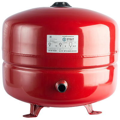 Расширительный бак Stout STH-0005 35 л мембранный с диафрагмой, для системы отопления