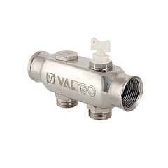 Коллектор VALTEC из нерж. стали, с м-о расст вых. 50мм, 1х 8 вых. 3/4 Евроконус