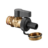Кран шаровой Oventrop Optiflex KFE, DN 10 PN 16, с колпачком и штуцером для шланга