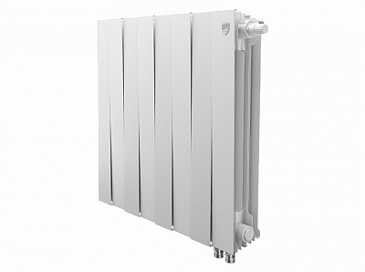Биметаллический секционный радиатор отопления Royal Thermo Pianoforte Bianco Traffico 500 / 8 секций нижнее правое подключение Биметаллический секционный радиатор отопления Royal Thermo Pianoforte Bianco Traffico 500 / 8 секций нижнее правое подключение
