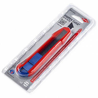 Нож KNIPEX KNIPEX CutiX универсальный, 165 мм, для стандартных отламывающихся лезвий на 18 мм