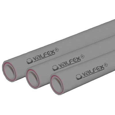 Труба полипропиленовая Valfex армированная стекловолокном SDR 6 PN25 D63х10,5 мм, 4м СЕРАЯ