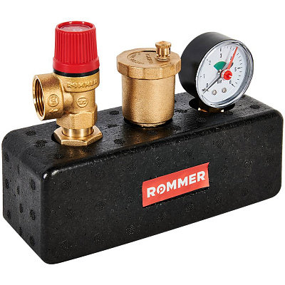 Группа безопасности котла Rommer 3 бар, 1 дюйм (до 50 кВт) (в теплоизоляции) Группа безопасности котла Rommer 3 бар, 1 дюйм (до 50 кВт) (в теплоизоляции)