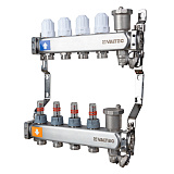 Коллекторная группа VALTEC НЕРЖ с регул. клап. и расх., 1х12 вых. Евроконус 3/4