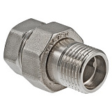 Сгон VALTEC разъемный 3/4 внутренняя-наружная резьба, никелированная латунь