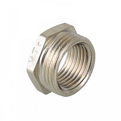 Футорка VALTEC 1/2 х 1/4 внутренняя-наружная резьба, никелированная латунь