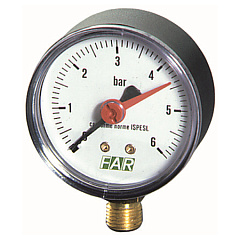 Манометр FAR 1/4 (радиальное соединение) , 0-10 бар, - 20-80 C, O 63 мм