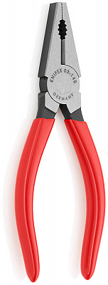Плоскогубцы KNIPEX комб., рез: провол. ср. d 3.4 мм, твёрд. d 2.2 мм, кабель d 12 мм (16 мм?), L-180 мм, чёрн., 1К ручки