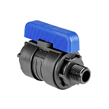 Кран шаровой Valfex ПНД компрессионный НР/ВР разборный 3/4x3/4 Ду20