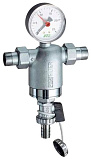 Фильтр для воды FAR 100мкм, с с магнитом , с манометром, Max: 95 C, 25 бар, 3/4 НР