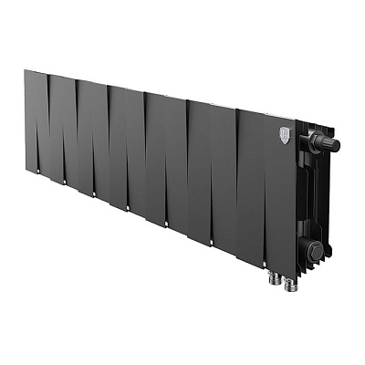 Биметаллический секционный радиатор отопления Royal Thermo PianoForte Noir Sable 200 / 14 секций нижнее правое подключение Биметаллический секционный радиатор отопления Royal Thermo PianoForte Noir Sable 200 / 14 секций нижнее правое подключение