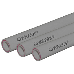 Труба полипропиленовая Valfex армированная стекловолокном SDR 6 PN25 D40х6,7 мм, 4м СЕРАЯ