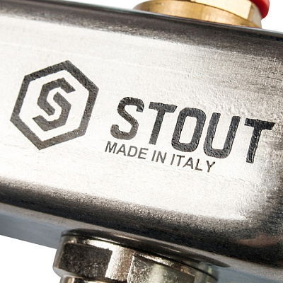 Коллектор Stout из нержавеющей стали в сборе без расходомеров 1/3/4x3, SMS 0912 000003
