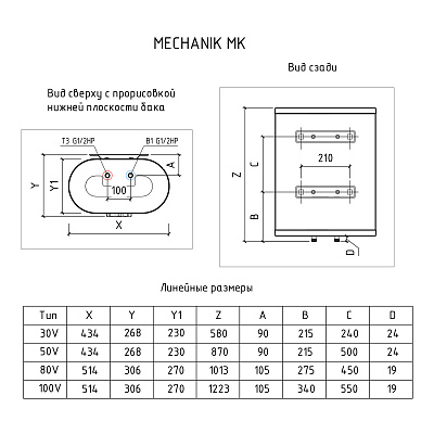 Электрический накопительный водонагреватель Thermex MK 30 V