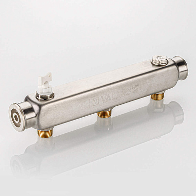 Коллектор VALTEC SQ из нержавеющей стали, шаг 100 мм 1x1/2x2 (VTc.510.SQ.060402)