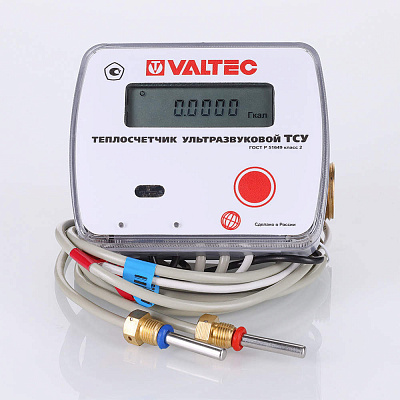 Теплосчётчик ультразвуковой VALTEC TCY-15.15.R.I.00.G, RS-485, 4 импульсных входа, 1,5 м3/час (на подающий тр.)