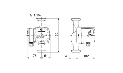 Циркуляционный насос Grundfos UPS 20-60 130