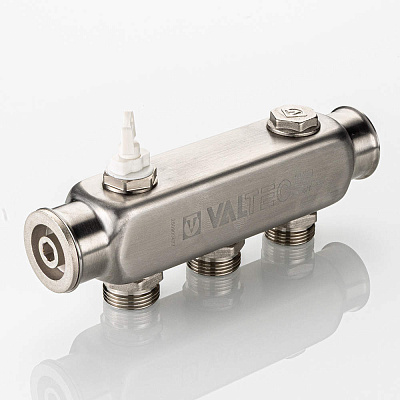 Коллектор VALTEC SQ из нержавеющей стали, шаг 50 мм 1x3/4(Евроконус)x8 (VTc.505.SQ.060508)
