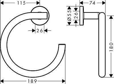 Полотенцедержатель кольцо Hansgrohe Logis Universal 41724000