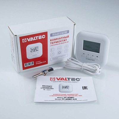 Термостат комнатный VALTEC с интерфейсом связи RS-485 (VT.AC801.0.0)