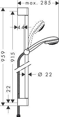 Душевой гарнитур Hansgrohe Crometta 85 3jet Multi Unica C 27766000
